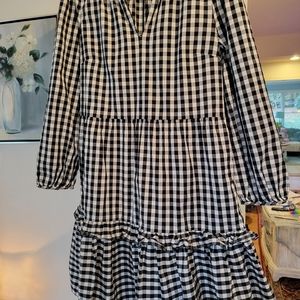 J.CREW black and white checked dress with side zipper